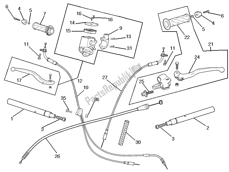 Toutes les pièces pour le Guidon - Master Cil. Du Gilera SC 125 2006