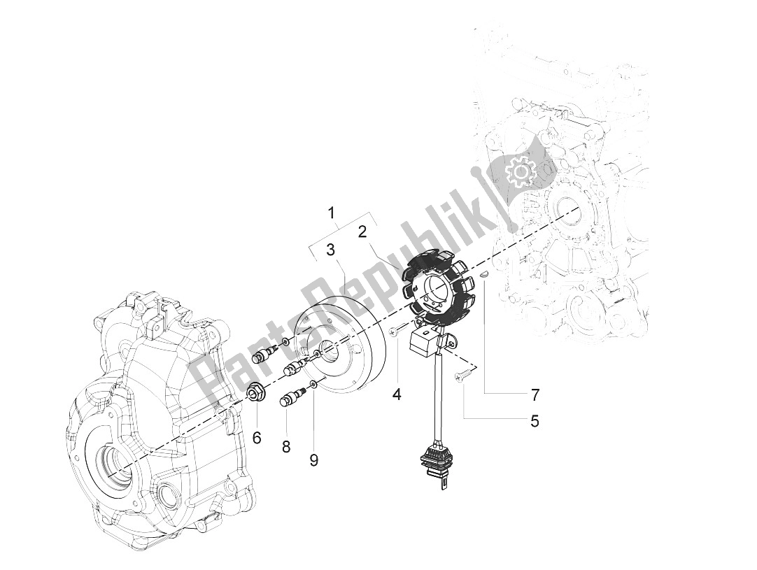 All parts for the Flywheel Magneto of the Gilera Runner 200 VXR 4T 2005