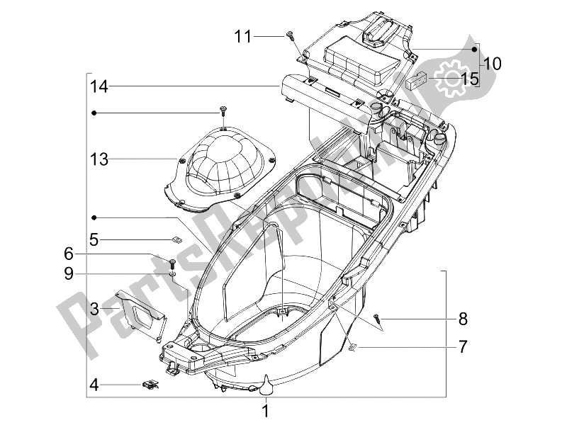 Toutes les pièces pour le Logement De Casque - Sous La Selle du Gilera Runner 50 Pure JET SC 2006