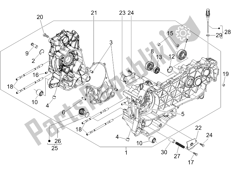 Toutes les pièces pour le Carter du Gilera Nexus 250 SP E3 UK 2006