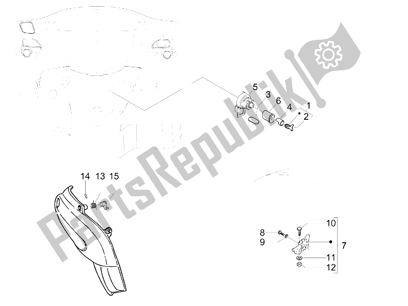 All parts for the Locks of the Gilera Storm 50 2007