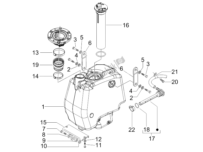 Alle onderdelen voor de Benzinetank van de Gilera Runner 200 VXR 4T Race E3 2006