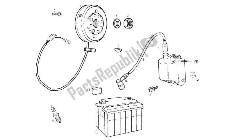 All parts for the Ignition Unit of the Gilera SMT Racing 50 2011