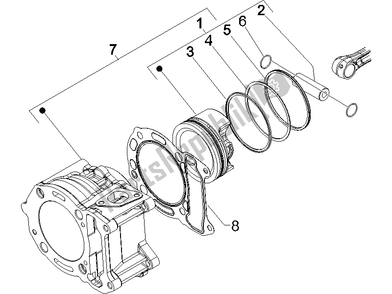 Toutes les pièces pour le Unité De Broche De Cylindre-pistston-poignet du Gilera Runner 125 VX 4T Race E3 2006