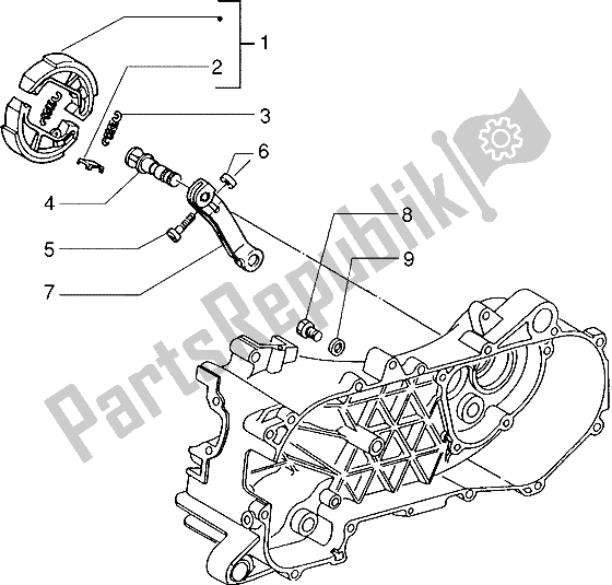 All parts for the Brake Lever of the Gilera Easy Moving 50 1998