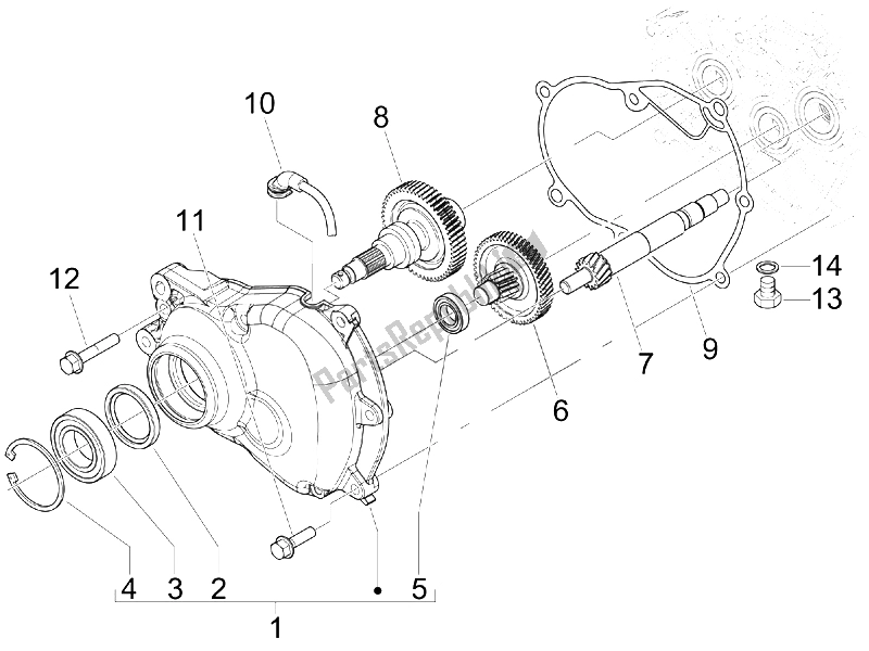 Toutes les pièces pour le Unité De Réduction du Gilera Nexus 125 E3 2007