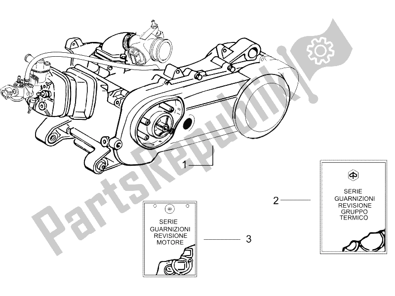 Tutte le parti per il Motore, Assemblaggio del Gilera Runner 50 Pure JET SC UK 2005