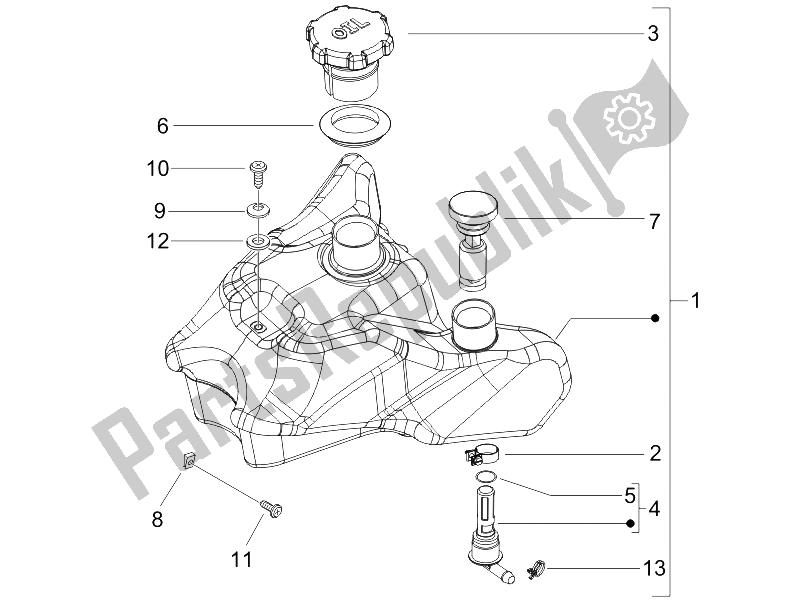 All parts for the Oil Tank of the Gilera Runner 50 Pure JET SC 2006