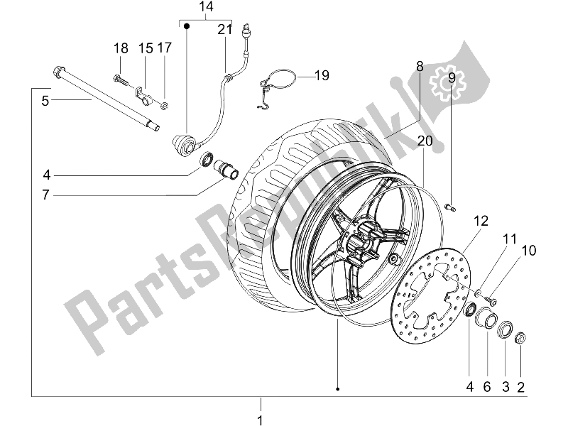 Toutes les pièces pour le Roue Avant du Gilera Runner 50 SP 2007