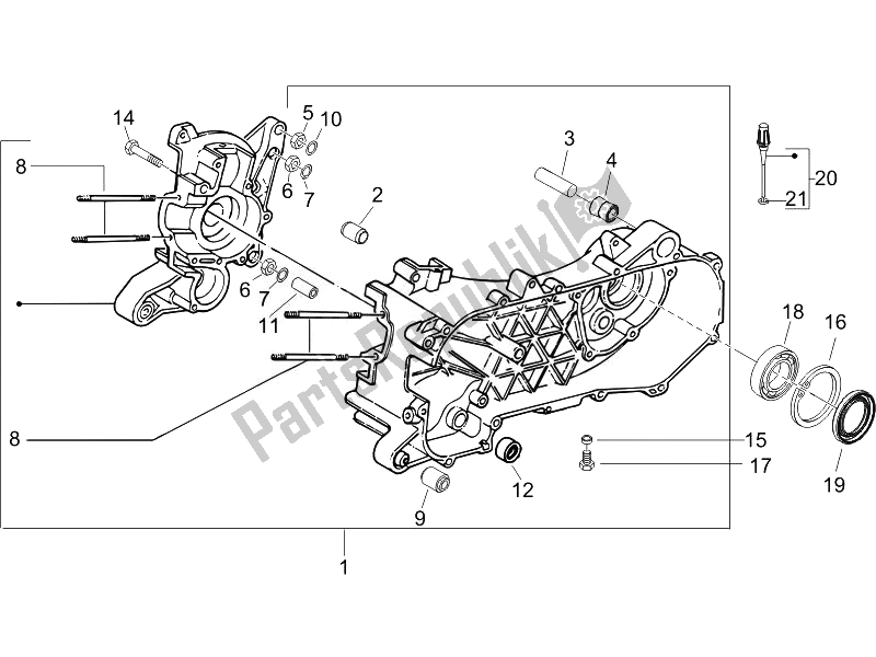 Toutes les pièces pour le Carter du Gilera Runner 50 SP 2008