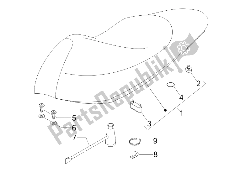 All parts for the Saddle/seats - Tool Roll of the Gilera Runner 50 SP Race 2005