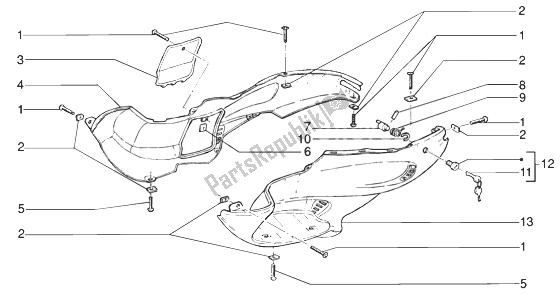 All parts for the Fairings (2) of the Gilera Runner 125 VX 4T 1998