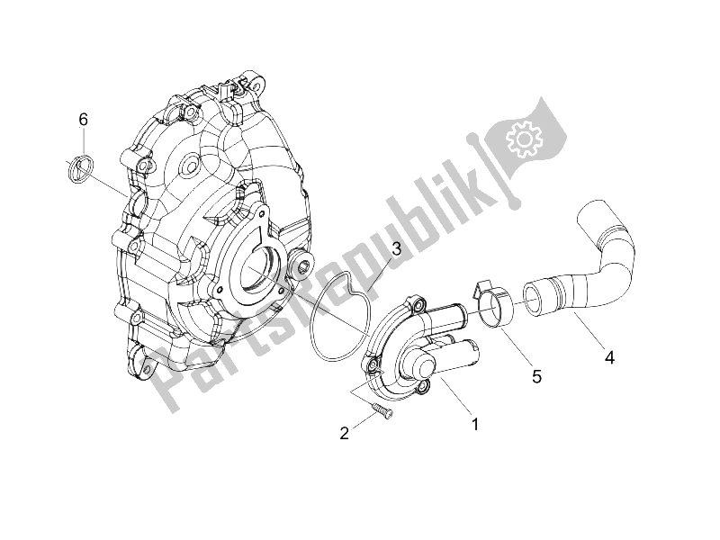 All parts for the Cooler Pump of the Gilera Oregon 250 CC 2007