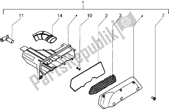 Toutes les pièces pour le Purificateur D'air du Gilera ICE 50 1998