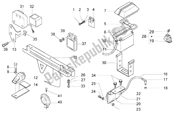 Tutte le parti per il Batteria Del Dispositivo Elettrico del Gilera Nexus 500 1998