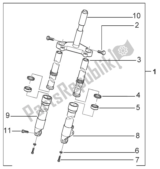 Toutes les pièces pour le Fourchette du Gilera Runner 200 VXR 4T 1998