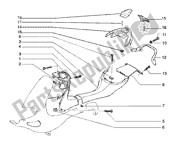 Todas as partes de Carenagens (5) do Gilera Runner 180 FXR 2T 1998