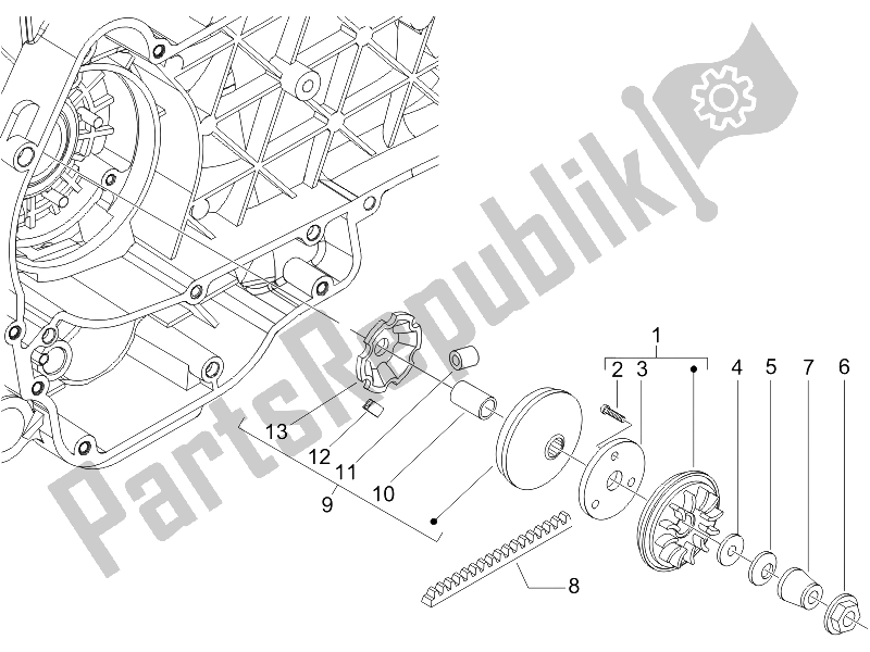 Toutes les pièces pour le Poulie Motrice du Gilera Runner 125 VX 4T SC E3 2006