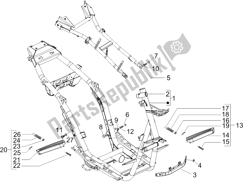 All parts for the Frame/bodywork of the Gilera Runner 125 VX 4T Race 2005