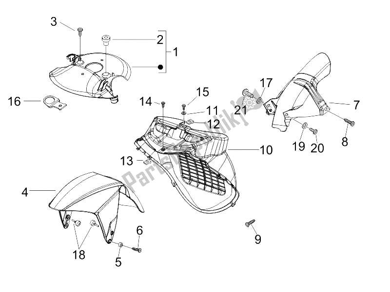 Todas las partes para Carcasa De La Rueda - Guardabarros de Gilera Runner 125 VX 4T E3 2007