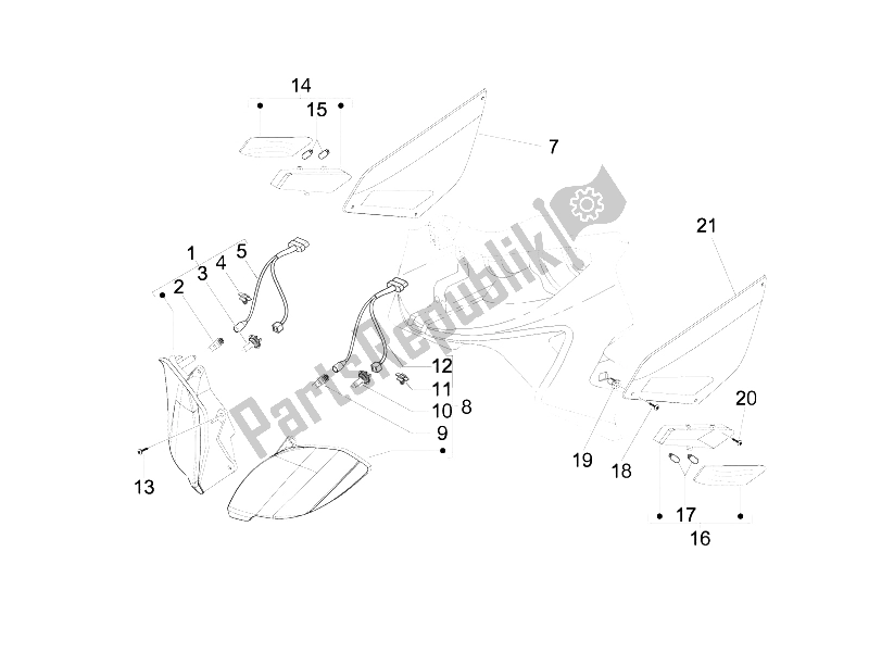 Toutes les pièces pour le Phares Avant - Clignotants du Gilera Nexus 500 E3 UK 2006