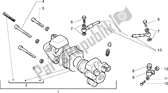 All parts for the Front Brake of the Gilera H K 50 1998