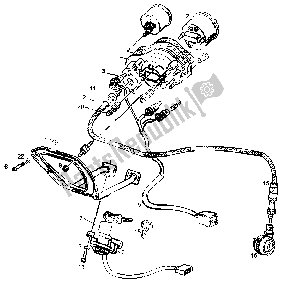 Tutte le parti per il Combinazione Fari-metro del Gilera GPR 50 1998