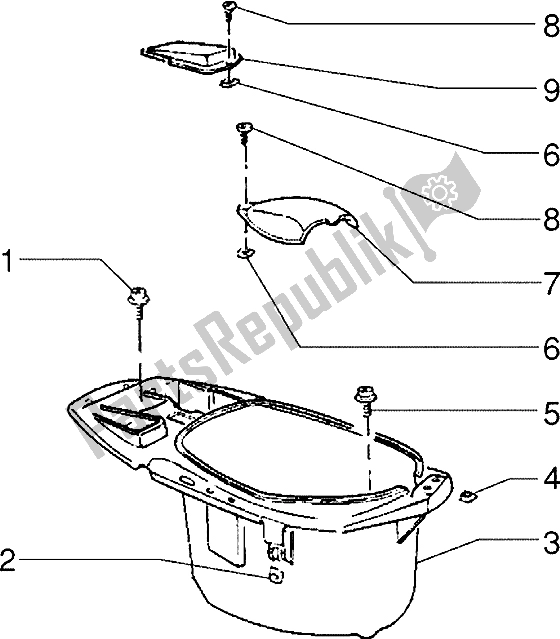 All parts for the Case Helmet of the Gilera Easy Moving 50 1998