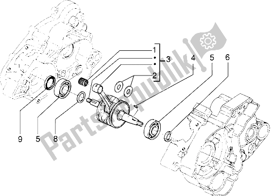 All parts for the Crankshaft of the Gilera RK 50 1998