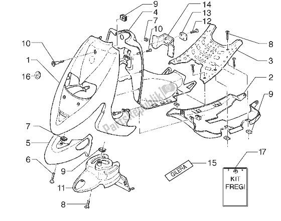 Toutes les pièces pour le Bouclier Avant-pied De Lit-spoiler du Gilera Stalker 50 1998