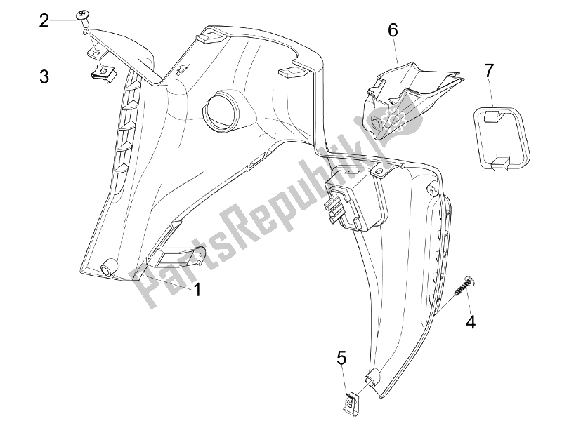 Toutes les pièces pour le Boîte à Gants Avant - Panneau De Protection Des Genoux du Gilera Nexus 125 IE E3 2009