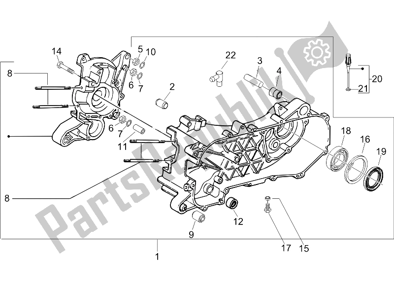 Tutte le parti per il Carter del Gilera Runner 50 Pure JET SC UK 2005