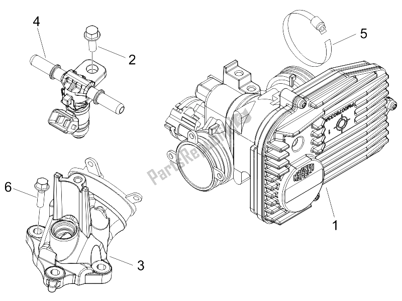 Toutes les pièces pour le Corps De Papillon - Injecteur - Tuyau Union du Gilera Nexus 250 E3 2007