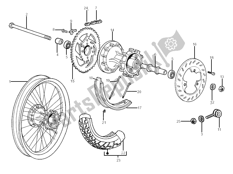 Toutes les pièces pour le Roue Arrière du Gilera SMT 50 2006