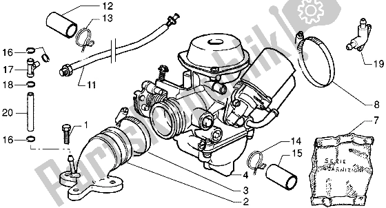 Toutes les pièces pour le Carburateur du Gilera DNA 180 1998