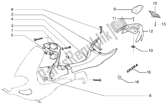 All parts for the Fairings (5) of the Gilera Runner 50 Pure JET 1998