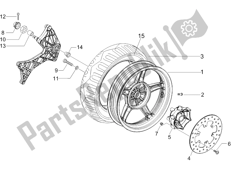 Toutes les pièces pour le Roue Arrière du Gilera Runner 125 VX 4T Race E3 UK 2006