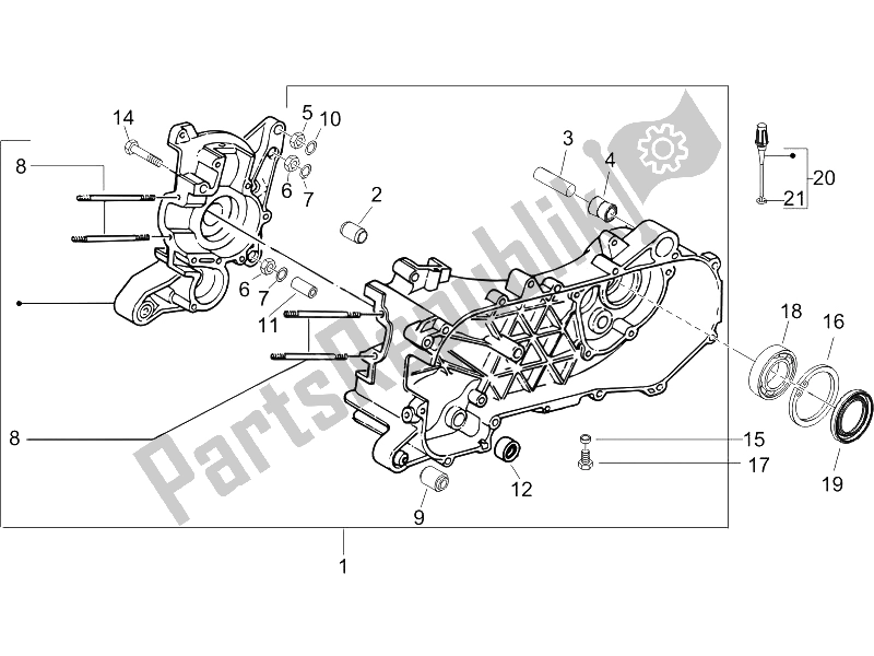 Tutte le parti per il Carter del Gilera Runner 50 SP UK 2005