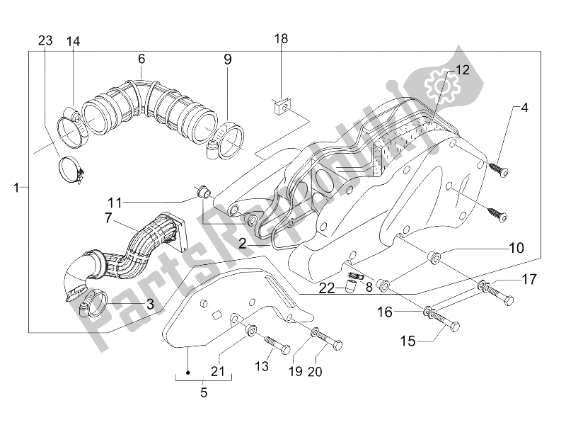 All parts for the Air Filter of the Gilera Runner 125 VX 4T E3 Serie Speciale 2007