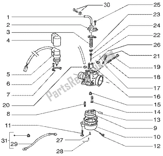 Tutte le parti per il Carburatore (2) del Gilera Runner 50 SP 1998