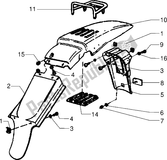 Toutes les pièces pour le Garde-boue Arrière du Gilera Surfer 50 1998