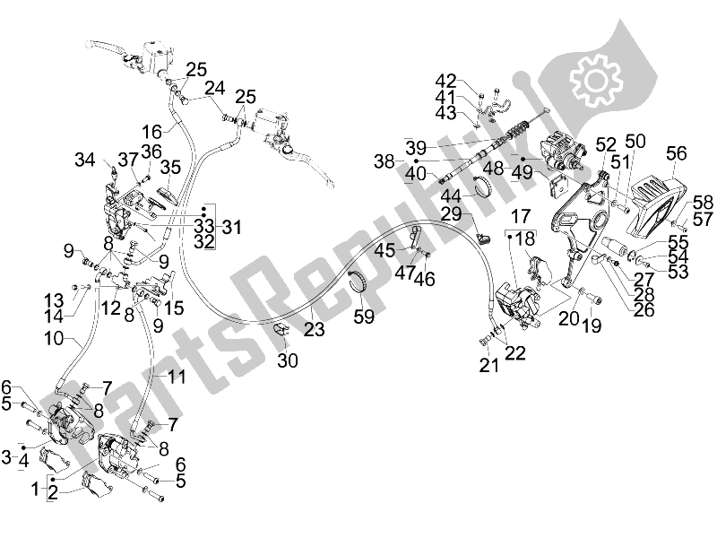 All parts for the Brakes Pipes - Calipers of the Gilera GP 800 2007