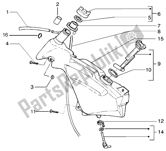 Todas las partes para Depósito De Combustible de Gilera Runner 50 Purejet 1998