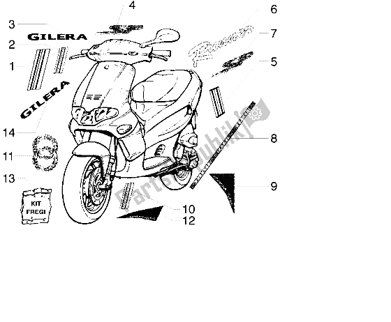 Toutes les pièces pour le Emblèmes (2) du Gilera Runner 50 1998