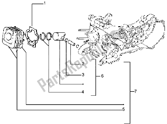 Tutte le parti per il Perno Cilindro-pistone-polso, Completo del Gilera Easy Moving 50 1998