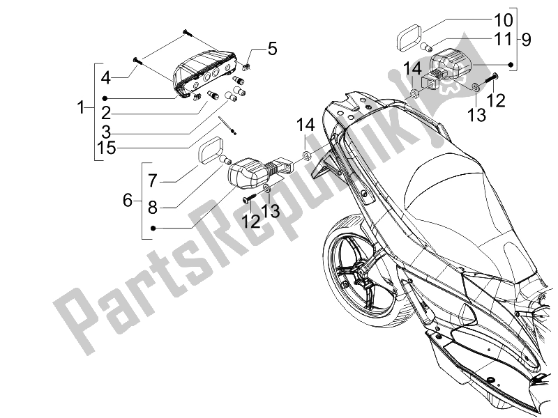 All parts for the Rear Headlamps - Turn Signal Lamps of the Gilera Runner 50 SP 2010