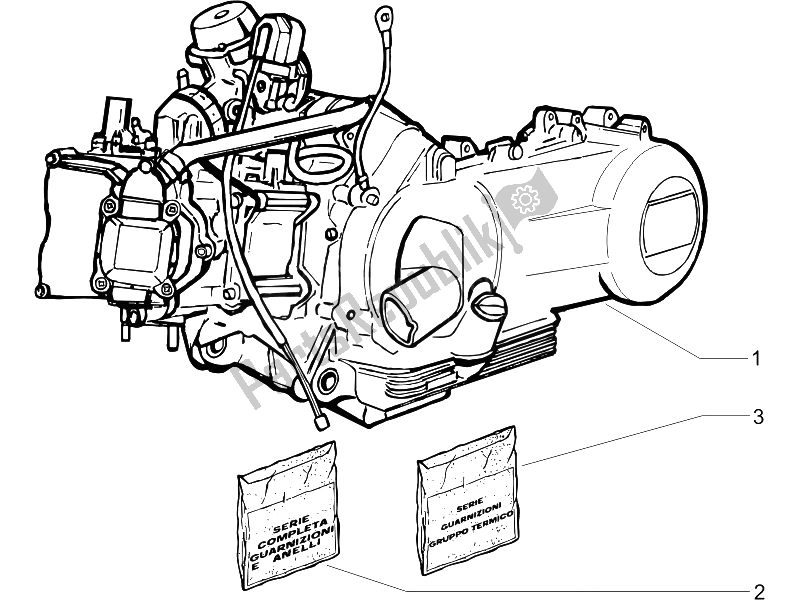 All parts for the Engine, Assembly of the Gilera Runner 125 VX 4T E3 UK 2006