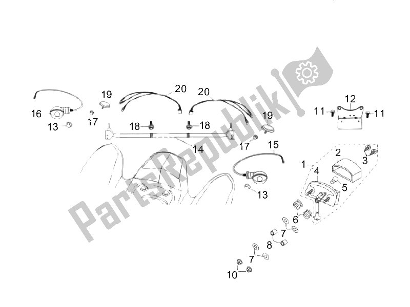 All parts for the Rear Headlamps - Turn Signal Lamps of the Gilera Oregon 250 CC 2007