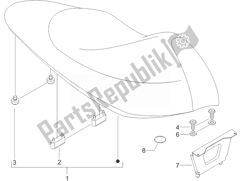 All parts for the Saddle/seats - Tool Roll of the Gilera Runner 125 VX 4T 2005