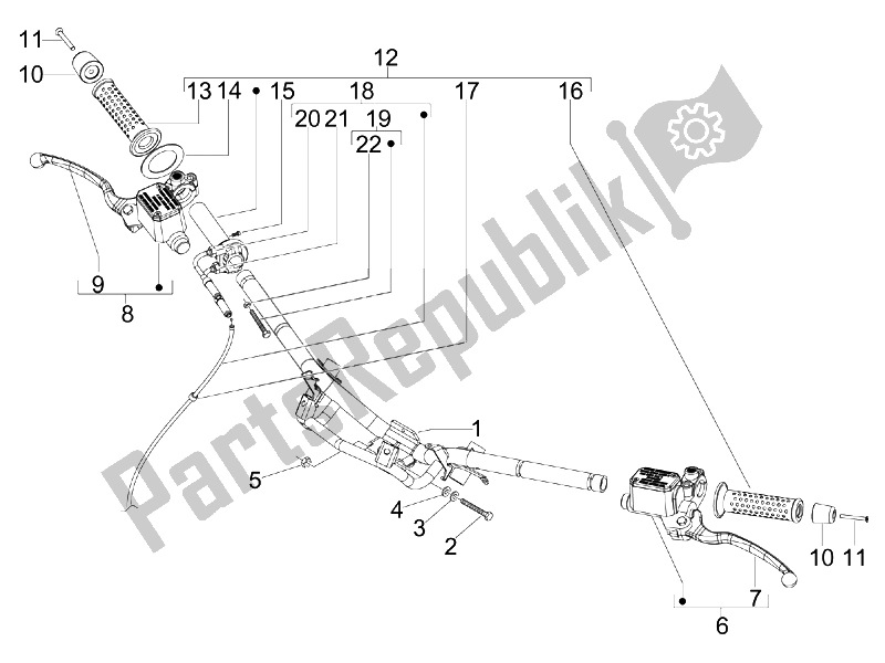 Toutes les pièces pour le Guidon - Master Cil. Du Gilera Runner 125 ST 4T E3 2008